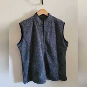 ALPS Fleece Full Zip Vest, Women's XL, Marled Black & White